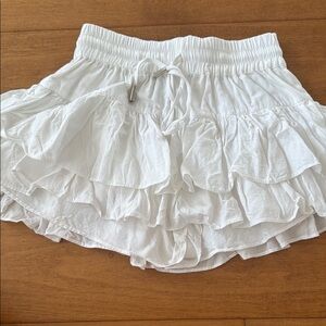 White Ruffled Mini Skirt